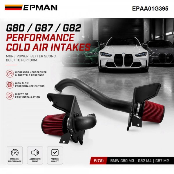 EPMAN Cold Air Intake System For BMW M3 G80 / For BMW M4 G82 G83 S58 3.0T Turbo | Dual Filter Heat Shield Kit EPAA01G395