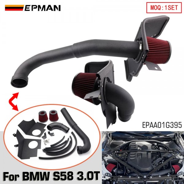 EPMAN Cold Air Intake System For BMW M3 G80 / For BMW M4 G82 G83 S58 3.0T Turbo | Dual Filter Heat Shield Kit EPAA01G395