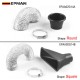 EPMAN 30SETS/CARTON Round Shape Front Bumper Air Inlet Pipe, Turbo Air Intake Pipe Funnel Kit Universal Carbon Fiber Pattern for Most Vehicles EPAA02G14A-30T