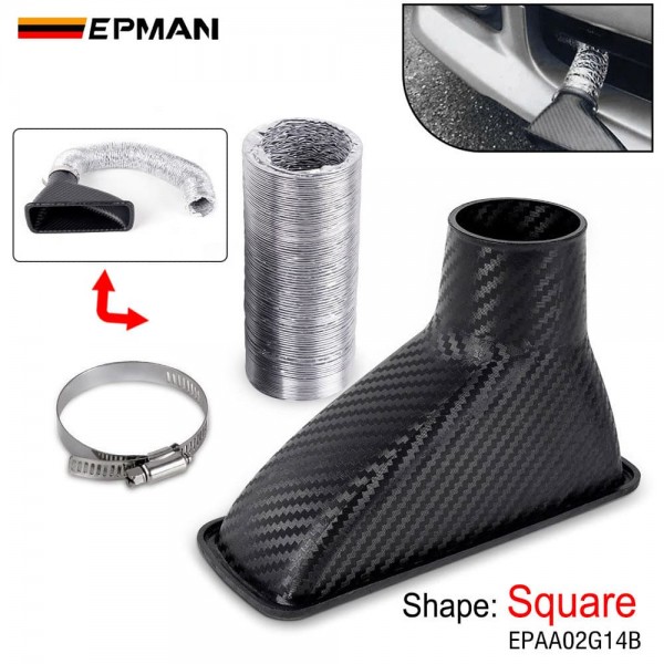 EPMAN 20SETS/CARTON Air Intake Duct,Air Duct Front Bumper Cooling Air Intake Pipe Hose Universal for Replacement Car Cooling Air Pipe Car Square Brake Air Duct EPAA02G14B-20T