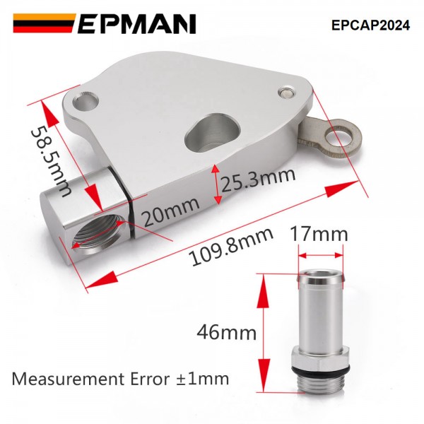 EPMAN Aluminum Intake Manifold Conversion Nipple Kit K20 Intake Manifold Adapter on K24 Coolant For Honda For Acura EPCAP2024