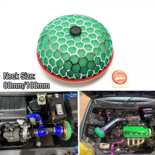 Tansky - 80mm/100mm Connector Universal Air Filter Cleaner Intake Super Power Flow Reloaded Kit TK-AF80/TK-AF100