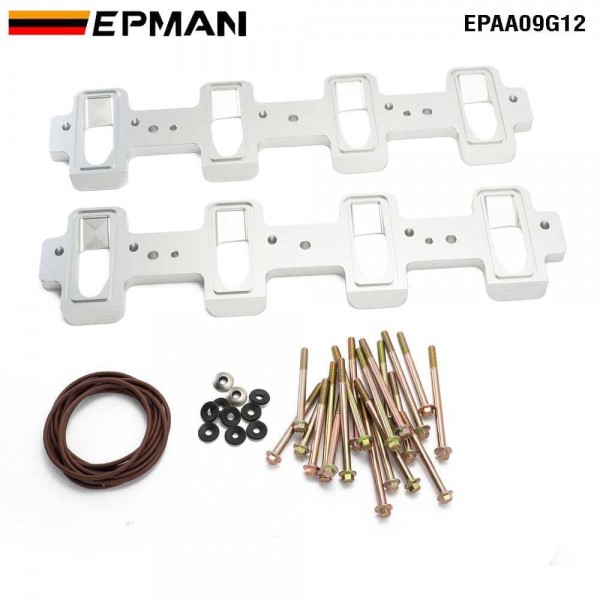 EPMAN Billet LS1 Cathedral Port Cylinder Head to LS3 LSA ZL1 CTS-V Supercharger Adapters Rectangle Intake Manifold Adapter LSX EPAA09G12