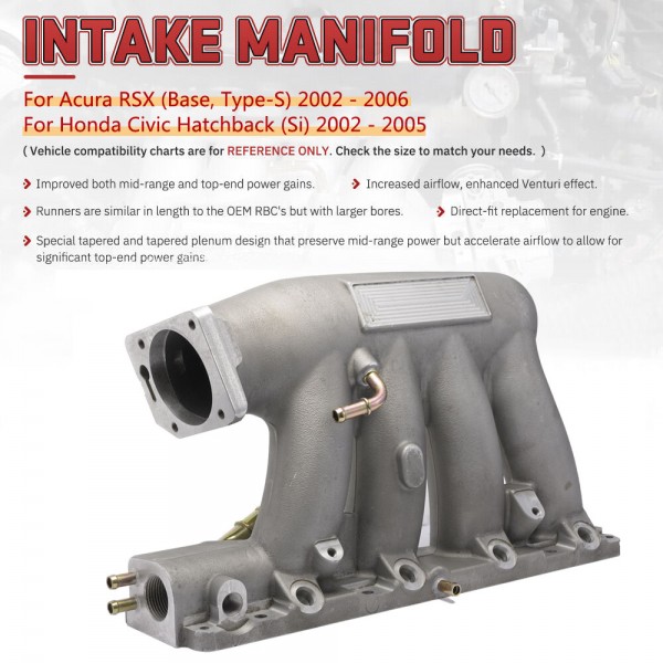 EPMAN Car Modification Cast Aluminum Intake Manifold  (Race Only) For Honda/Acura K20A2/K20A3 02-06 EPAA21G02K