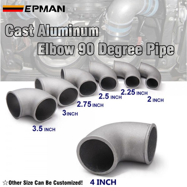 Tansky Cast Aluminum Elbow 90 Degree Pipe 51mm 57mm 63mm 70mm 76mm 89mm 102mm 2" 2.25" 2.5" 2.75" 3" 3.5" 4" Universal