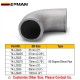 Tansky Cast Aluminum Elbow 90 Degree Pipe 51mm 57mm 63mm 70mm 76mm 89mm 102mm 2" 2.25" 2.5" 2.75" 3" 3.5" 4" Universal