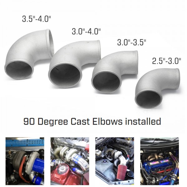 EPMAN Universal Cast Aluminum 90 Degree Reducer Pipes Intercooler Turbo Elbow Reducer Pipe Joiner 