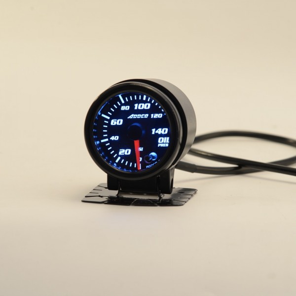 Car Auto 12V 52mm/2" 7 Colors Universal Oil Press Gauge Oil Pressure Meter LED With Sensor and Holder AD-GA52OILP