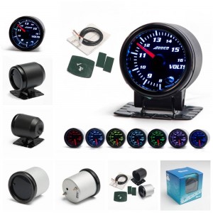  Car Auto 12V 52mm/2" 7 Colors Universal Voltmeter Volt Gauge LED With Holder AD-GA52VOLT