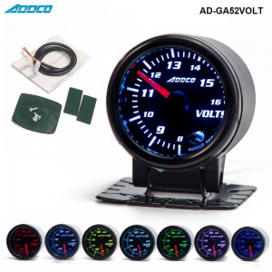  2" 52mm 7 Color LED Smoke Face Water Temp gauge Water Temperature Meter With Sensor Car meter Auto Gauge AD-GA52WAT