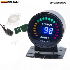 EPMAN -NEW Racing 2" 52mm Digital Color Analog LED PSI/BAR Turbo Boost Gauge Meter With Sensor Monitor Racing Gauge EP-GA50BOOST