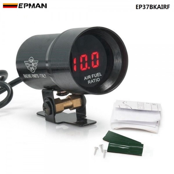 EPMAN 37mm Compact Micro Digital Smoked Lens AIR / FUEL RAITO Gauge Auto Car meter Black EP37BKAIRF