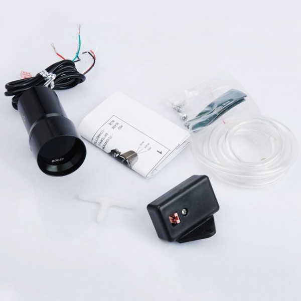 EPMAN 37mm Compact Micro Digital Smoked Boost Bar Gauge Universal 3-4-6-8 Cylinder Engines Black Car Boost Meter EP37BKBOOST