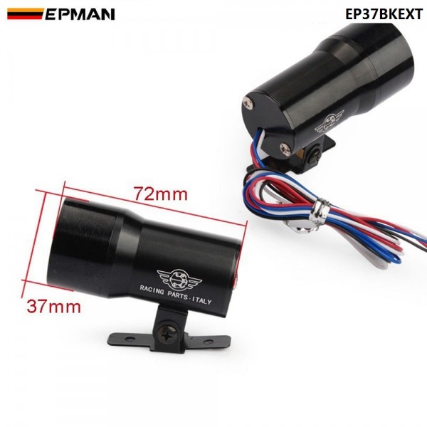 EPMAN 37mm Smoke Exhaust Gas Temperature EGT Gauge Red Digital Shift Light Style Gauge Meter Pod Red LED Black EP37BKEXT