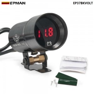 EPMAN 37mm Compact Micro Digital Smoked Lens Voltage Gauge Battery Gauge Black Auto Car Meter EP37BKVOLT