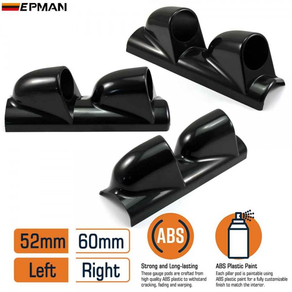 TANSKY 1 Carton 52mm 60mm Universal 1 2 3 Hole Left Right Hand Auto Dual Holes A-Pillar Holes Gauge Holder Pod Modified Instrument Black/Black Carbon TANSKY 1 Carton 52mm 60mm Universal 1 2 3 Hole Left Right Hand Auto Dual Holes A-Pillar Holes Gauge Holder Pod Modified Instrument Black/Black Carbon