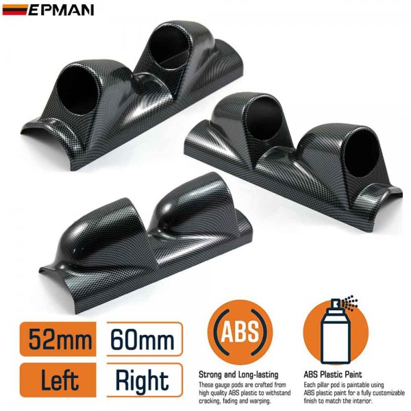 TANSKY 1 Carton 52mm 60mm Universal 1 2 3 Hole Left Right Hand Auto Dual Holes A-Pillar Holes Gauge Holder Pod Modified Instrument Black/Black Carbon TANSKY 1 Carton 52mm 60mm Universal 1 2 3 Hole Left Right Hand Auto Dual Holes A-Pillar Holes Gauge Holder Pod Modified Instrument Black/Black Carbon