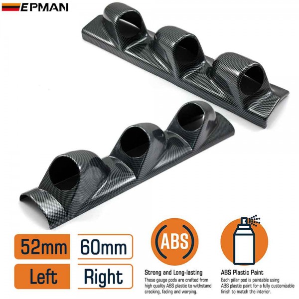 TANSKY 1 Carton 52mm 60mm Universal 1 2 3 Hole Left Right Hand Auto Dual Holes A-Pillar Holes Gauge Holder Pod Modified Instrument Black/Black Carbon TANSKY 1 Carton 52mm 60mm Universal 1 2 3 Hole Left Right Hand Auto Dual Holes A-Pillar Holes Gauge Holder Pod Modified Instrument Black/Black Carbon
