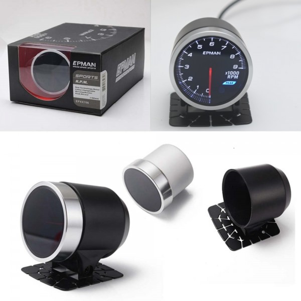 EPMAN 12V 2" 52mm Universal Car Auto Tachometer Gauge Meter RPM 10 Colors Digital LED Display Car Meter With Holder EPXX706 EPMAN 12V 2" 52mm Universal Car Auto Tachometer Gauge Meter RPM 10 Colors Digital LED Display Car Meter With Holder EPXX706