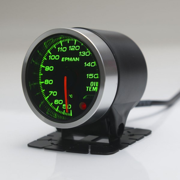 EPMAN 12V 2" 52mm Universal Auto Racing Oil Temp Meter Gauge Oil Temperature Gauge 10 Colors Digital LED Display Meter For Car With Sensor And Holder EPXX703