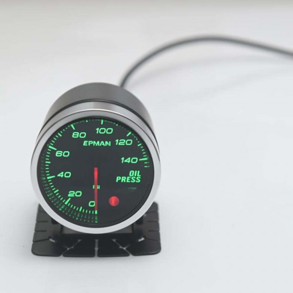 EPMAN 12V 2" 52mm Universal Oil Press Gauge Oil Pressure Meter 0-140PSI 10 Colors Digital LED Display Meter For Car With Sensor And Holder EPXX705