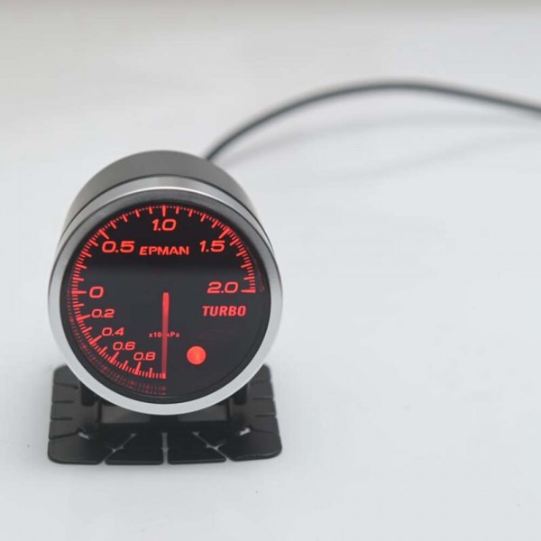 EPMAN Car Auto 12V 2" 52mm Universal -1~2 x100kpa Turbo Boost Gauge 10 Colors Digital LED Display Car Meter With Holder EPXX707