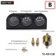 TANSKY - 52mm 3in1 kit Oil Temp Gauge Water Temp Gauge Temperature Oil Pressure Gauge TK-AW-C3B