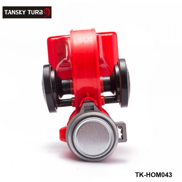 Tansky - Car Motorcycle Truck 12V Red Compact Dual Tone Electric Pump Air Loud Horn Vehicle Siren TK-HOM043