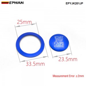 EPMAN Car Interior Engine Ignition Start Stop Push Button Switch Button Ring Cover Trim Sticker Car Interior For Jeep Liberty Compass EPYJK201JP 