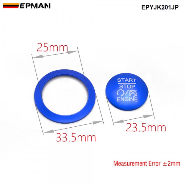 EPMAN Car Interior Engine Ignition Start Stop Push Button Switch Button Ring Cover Trim Sticker Car Interior For Jeep Liberty Compass EPYJK201JP 