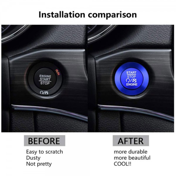 EPMAN Car Interior Engine Ignition Start Stop Push Button Switch Button Ring Cover Trim Sticker Car Interior For Jeep Liberty Compass EPYJK201JP 