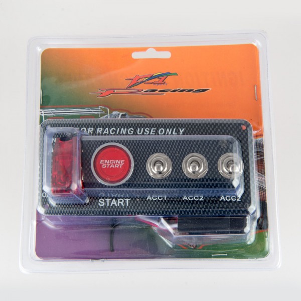  4 in1 Carbon Fiber Panel Racing Car Engine Start Push Ignition Switch Toggle Kits EP-RSK3018