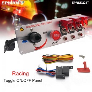 EPMAN 12V Racing Car Toggle Ignition Switch Panel LED Push Button Starter Engine Start EPRSK224T