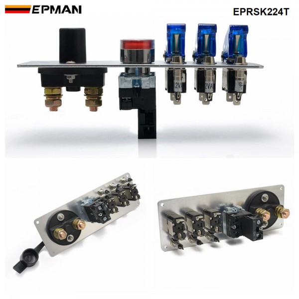 EPMAN 12V Racing Car Toggle Ignition Switch Panel LED Push Button Starter Engine Start EPRSK224T EPMAN 12V Racing Car Toggle Ignition Switch Panel LED Push Button Starter Engine Start EPRSK224T