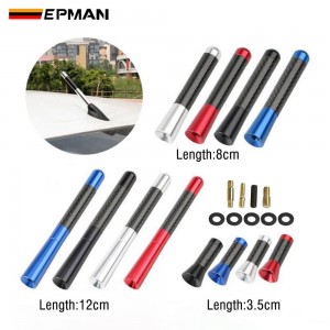 EPMAN Mini Black Carbon Fiber Radio Short Antenna Universal Car Decorative Scerw 3.5/8/12cm Length 