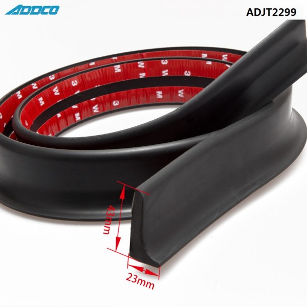 ADDCO Black 4.9ft(150cm/1.5m) 45MM Car Body Trunk Rear Roof Lip Spoiler Wing Trim Mould Sticker ADJT2299