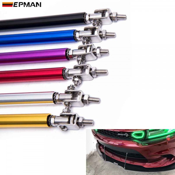 EPMAN 1 Pair Universal Adjustable 75mm 100mm 150mm 200mm Front Bumper Lip Splitter Diffuser Support Strut Rod Tie Bars