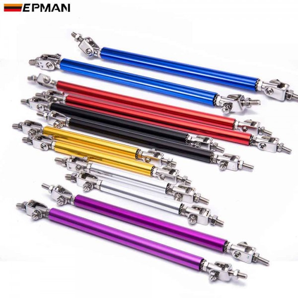 EPMAN 1 Pair Universal Adjustable 75mm 100mm 150mm 200mm Front Bumper Lip Splitter Diffuser Support Strut Rod Tie Bars