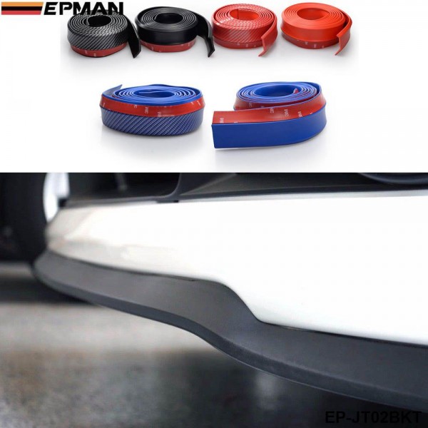 EPMAN Soft Carbon fiber Rubber Car bumper Strip 60mm Width 2.5m length Exterior Front Bumper Lip Kit (Black) EP-JT02 EPMAN Soft Carbon fiber Rubber Car bumper Strip 60mm Width 2.5m length Exterior Front Bumper Lip Kit (Black) EP-JT02