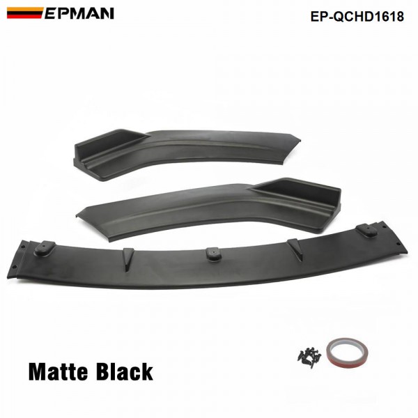 EPMAN - 10SETS/CARTON 3PCS Auto Front Bumper Chin Lip Spoiler Body Kit For Honda Civic Sedan 16-18 EP-QCHD1618-10T EPMAN - 10SETS/CARTON 3PCS Auto Front Bumper Chin Lip Spoiler Body Kit For Honda Civic Sedan 16-18 EP-QCHD1618-10T