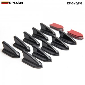 EPMAN -10PCS/Pack Car ABS Black Roof Shark Fin Spoiler Wing Vortex Generator Universal EP-SYQ199