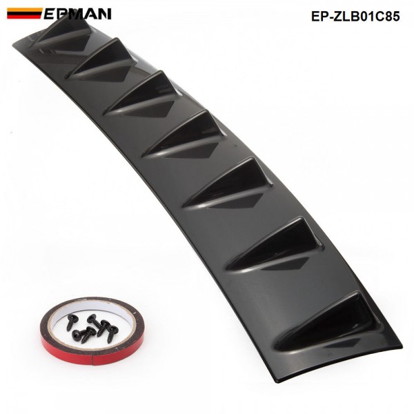 EPMAN - 20PCS/LOT Shark Fin 7 Wing Lip Diffuser 33" x6" Rear Bumper Chassis ABS Universal Black/Carbon Color EP-ZLB01C85-20T 