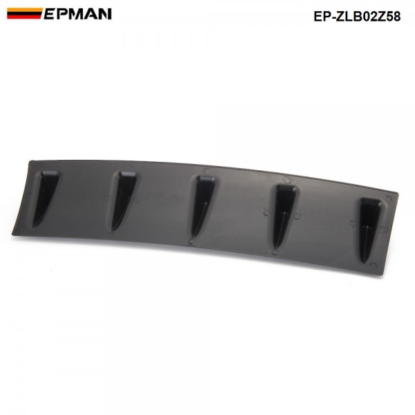 EPMAN - 20PCS/LOT Shark Fin 5 Wing Lip Diffuser 23" x 6" Rear Bumper Chassis Black/Carbon Color ABS Universal EP-ZLB02Z58-20T