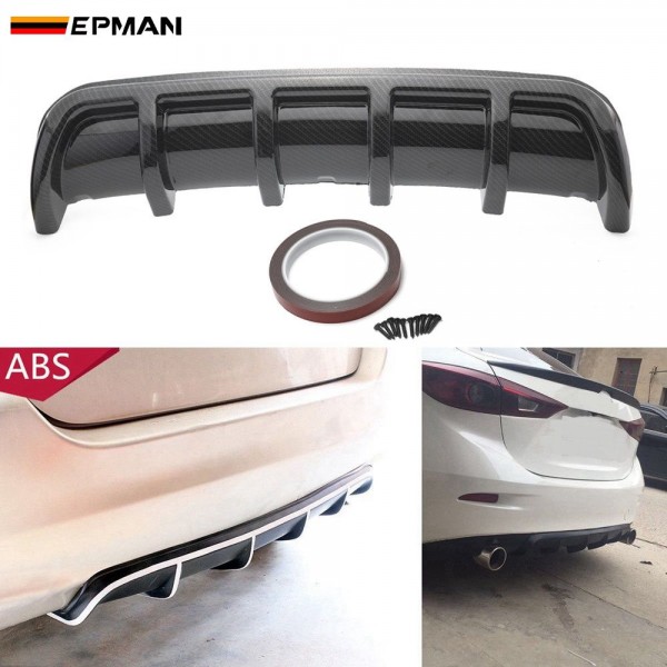 EPMAN - 20SETS/CARTON Car Rear Bumper Body Kit Shark Chin Spoiler Diffuser Trim Cover Universal EP-ZLB04C67-20T