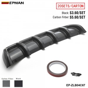 EPMAN - 20SETS/CARTON Car Rear Bumper Body Kit Shark Chin Spoiler Diffuser Trim Cover Universal EP-ZLB04C67-20T