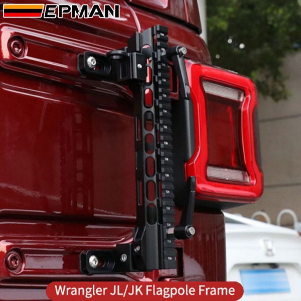 EPMAN 10SETS/CARTON Aluminum Flagpole Holder Antenna & Flag Mount Bracket for Jeep Wrangler JK JKU JL JL EPAA08G03-10T 