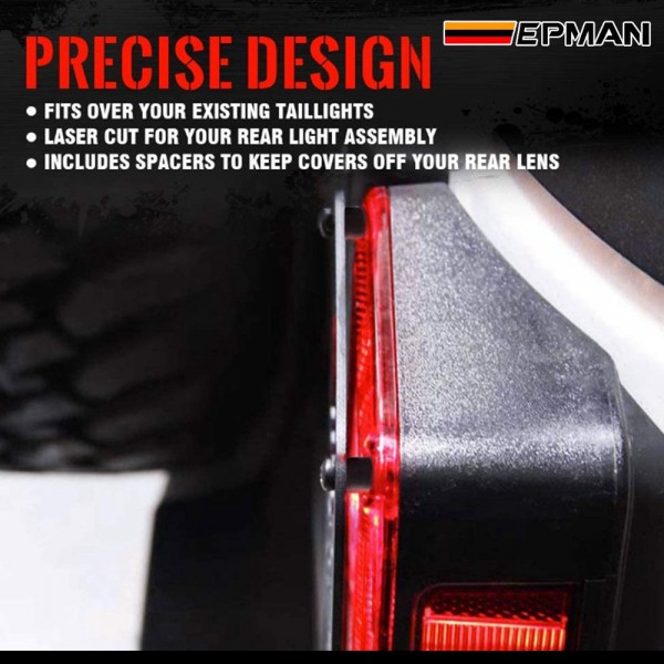 EPMAN 20SETS/CARTON Steel "American US Flag" Tail Light Covers Guards Protectors Compatible with 2007-2018 Jeep Wrangler JK Unlimited Accessories EPAA08G04-20T EPMAN 20SETS/CARTON Steel "American US Flag" Tail Light Covers Guards Protectors Compatible with 2007-2018 Jeep Wrangler JK Unlimited Accessories EPAA08G04-20T