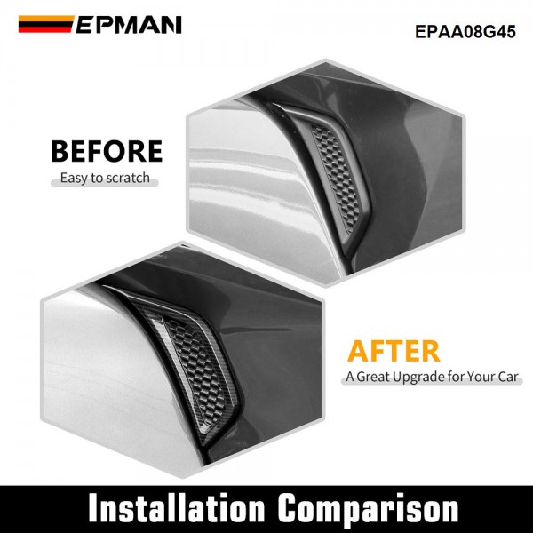 EPMAN 50SETS/CARTON 2PCS Side Fender Vent Decal Trim Cover For Jeep Wrangler JL JLU Gladiator JT 2018-2024 Exterior Accessories EPAA08G45-50T EPMAN 50SETS/CARTON 2PCS Side Fender Vent Decal Trim Cover For Jeep Wrangler JL JLU Gladiator JT 2018-2024 Exterior Accessories EPAA08G45-50T