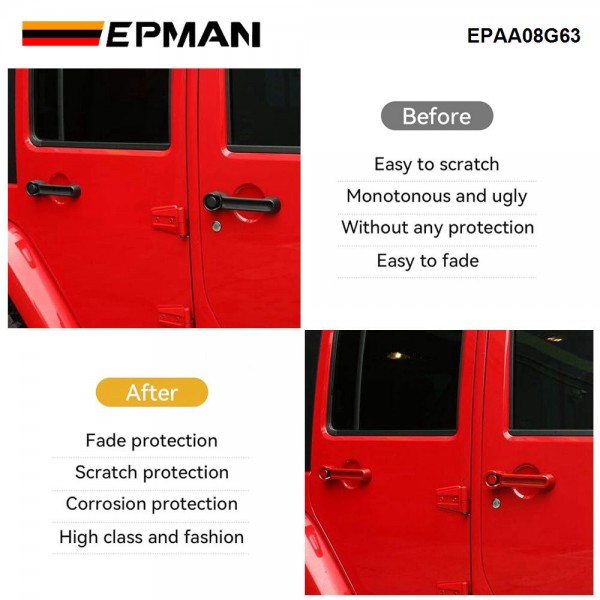EPMAN 20SETS/CARTON 5PCS/SET Door Handle Cover & Tailgate Handle Cover ABS Exterior Trim Kits For 2007-2018 Jeep Wrangler JK JKU/ 2008-2012 Jeep Liberty / 2007-2011 Dodge Nitro EPAA08G63-20T EPMAN 20SETS/CARTON 5PCS/SET Door Handle Cover & Tailgate Handle Cover ABS Exterior Trim Kits For 2007-2018 Jeep Wrangler JK JKU/ 2008-2012 Jeep Liberty / 2007-2011 Dodge Nitro EPAA08G63-20T