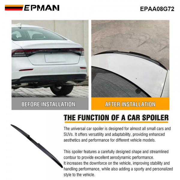 EPMAN 20SETS/CARTON Universal Car Tail Wing Rear Wing Roof Spoiler Sedan Hatchback DIY Length Spoiler Lip EPAA08G72-20T EPMAN 20SETS/CARTON Universal Car Tail Wing Rear Wing Roof Spoiler Sedan Hatchback DIY Length Spoiler Lip EPAA08G72-20T